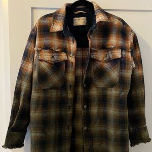 Free People Plaid Shirt Jacket